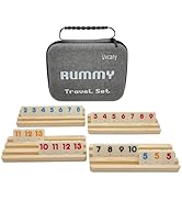 _ Rumy   Amazon.com: uvcany Mini Travel Rummy Cube Set with 4 Wooden Racks